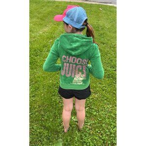 Juicy‎ Couture (Girls size 7) Green Terry Cloth Jacket, vintage Y2K style 2000s